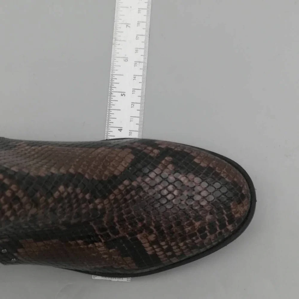 Steve Madden Girls Jcase Ankle Booties Brown Black Snakeskin Faux Leather Zip 4